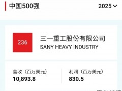 《财富》中国500强发布，三一重工连续16年上榜！